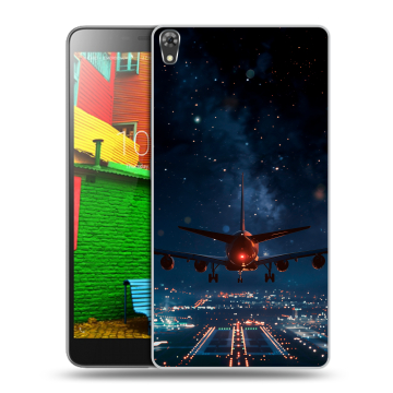 Силиконовый чехол на Lenovo Phab с принтом самолет