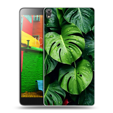 Силиконовый чехол на Lenovo Phab с принтом Листья