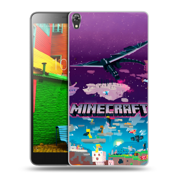 Силиконовый чехол на Lenovo Phab с принтом Майнкрафт Minecraft