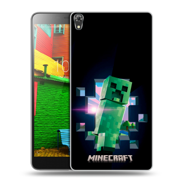 Силиконовый чехол на Lenovo Phab с принтом Майнкрафт Minecraft