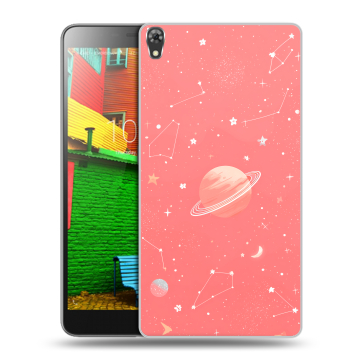 Силиконовый чехол на Lenovo Phab с принтом Розовый космос Силиконовый чехол на Lenovo Phab с принтом Розовый космос