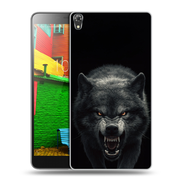 Силиконовый чехол на Lenovo Phab с принтом Волк