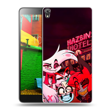 Силиконовый чехол на Lenovo Phab с принтом Hazbin Hotel Отель Хазбин
