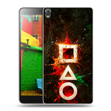 Силиконовый чехол на Lenovo Phab с принтом Squid Game Игра кальмара