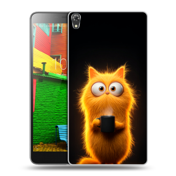 Силиконовый чехол на Lenovo Phab с принтом Смешной кот