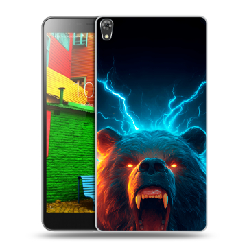 Силиконовый чехол на Lenovo Phab с принтом Медведь Силиконовый чехол на Lenovo Phab с принтом Медведь