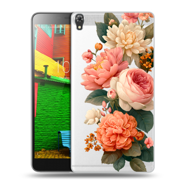 Силиконовый чехол на Lenovo Phab с принтом цветы Силиконовый чехол на Lenovo Phab с принтом цветы