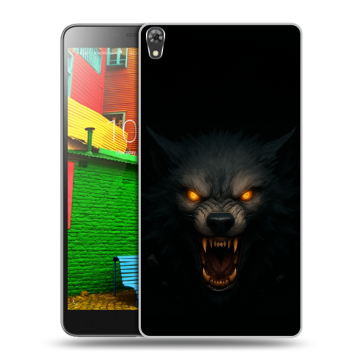 Силиконовый чехол на Lenovo Phab с принтом Волк Силиконовый чехол на Lenovo Phab с принтом Волк