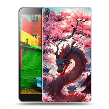 Силиконовый чехол на Lenovo Phab с принтом Дракон Японский