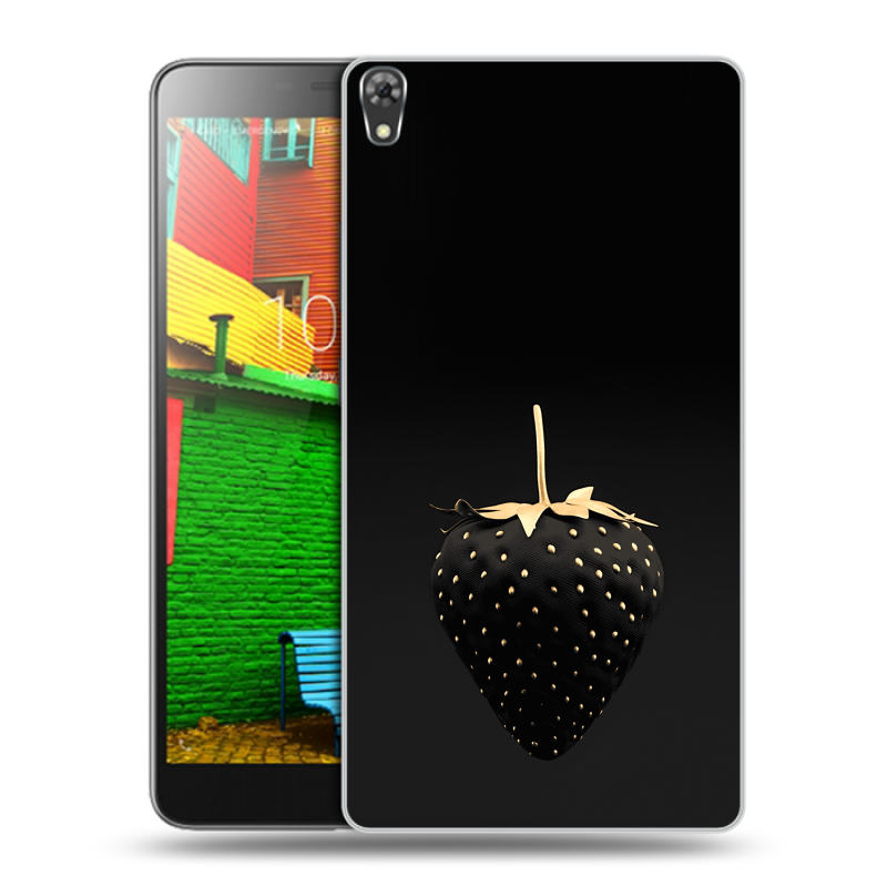 Силиконовый чехол на Lenovo Phab с принтом Черная клубника Силиконовый чехол на Lenovo Phab с принтом Черная клубника