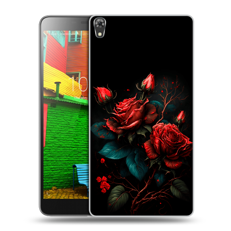 Силиконовый чехол на Lenovo Phab с принтом Розы красные Силиконовый чехол на Lenovo Phab с принтом Розы красные