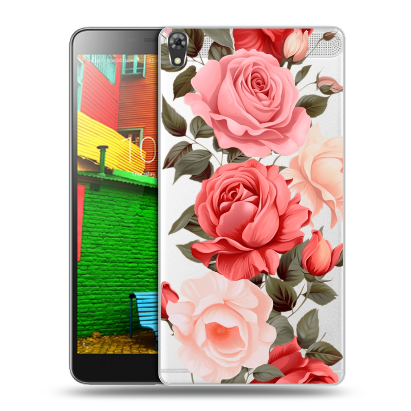 Силиконовый чехол на Lenovo Phab с принтом Розы Силиконовый чехол на Lenovo Phab с принтом Розы