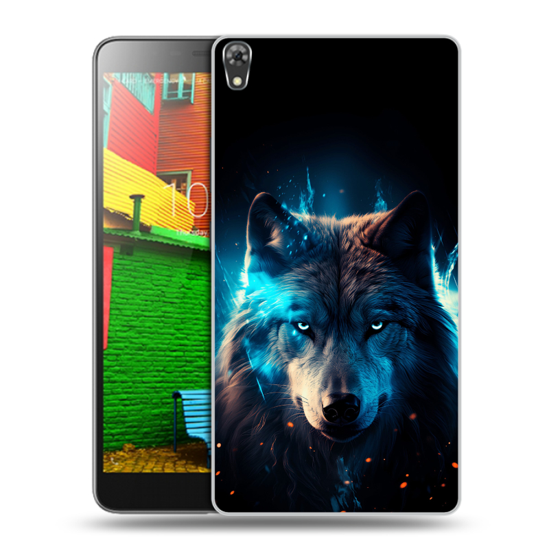Силиконовый чехол на Lenovo Phab с принтом Волк ночной Силиконовый чехол на Lenovo Phab с принтом Волк ночной