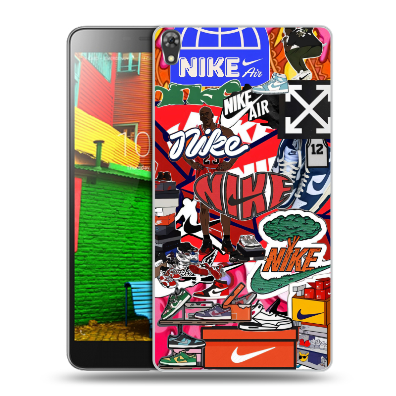 Силиконовый чехол на Lenovo Phab с принтом Найк Nike яркий Силиконовый чехол на Lenovo Phab с принтом Найк Nike яркий