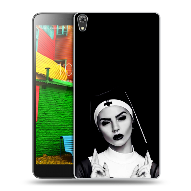 Силиконовый чехол на Lenovo Phab с принтом монашка Силиконовый чехол на Lenovo Phab с принтом монашка