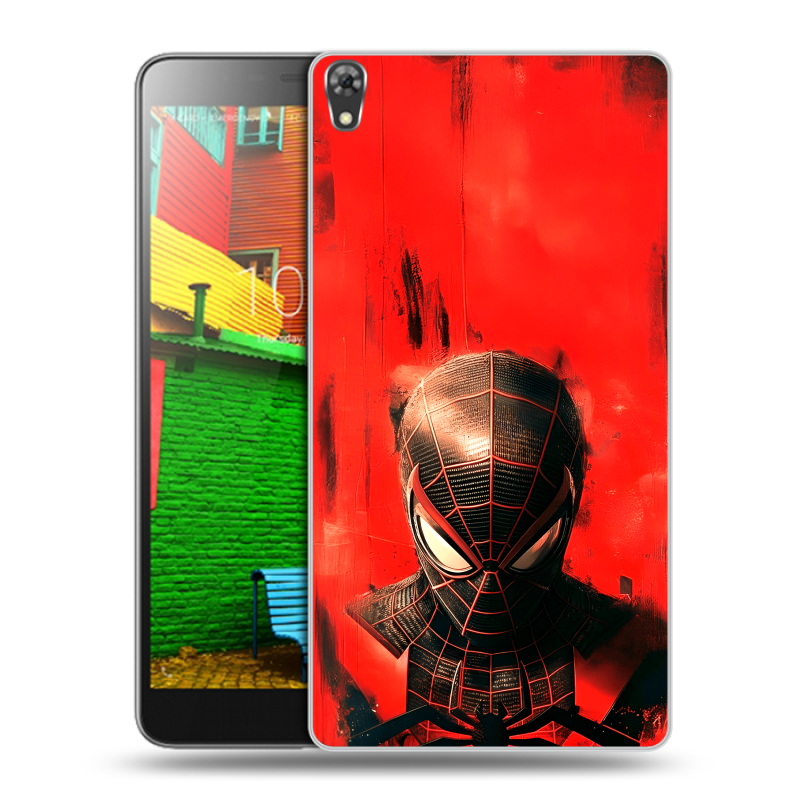 Силиконовый чехол на Lenovo Phab с принтом человек паук spiderman Силиконовый чехол на Lenovo Phab с принтом человек паук spiderman