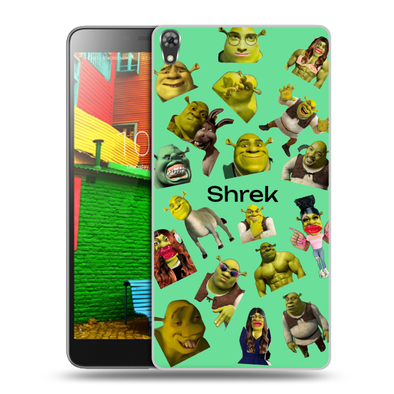 Силиконовый чехол на Lenovo Phab с принтом Шрек Shrek Силиконовый чехол на Lenovo Phab с принтом Шрек Shrek