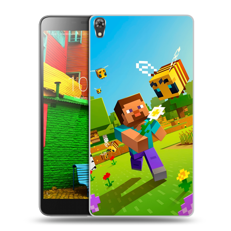 Силиконовый чехол на Lenovo Phab с принтом Майнкрафт Minecraft Силиконовый чехол на Lenovo Phab с принтом Майнкрафт Minecraft