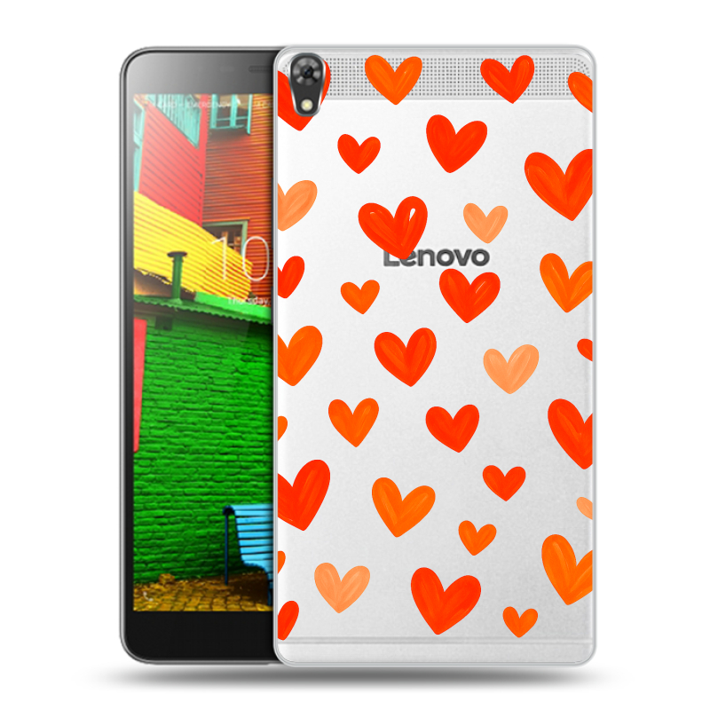 Силиконовый чехол на Lenovo Phab с принтом Сердечки Силиконовый чехол на Lenovo Phab с принтом Сердечки