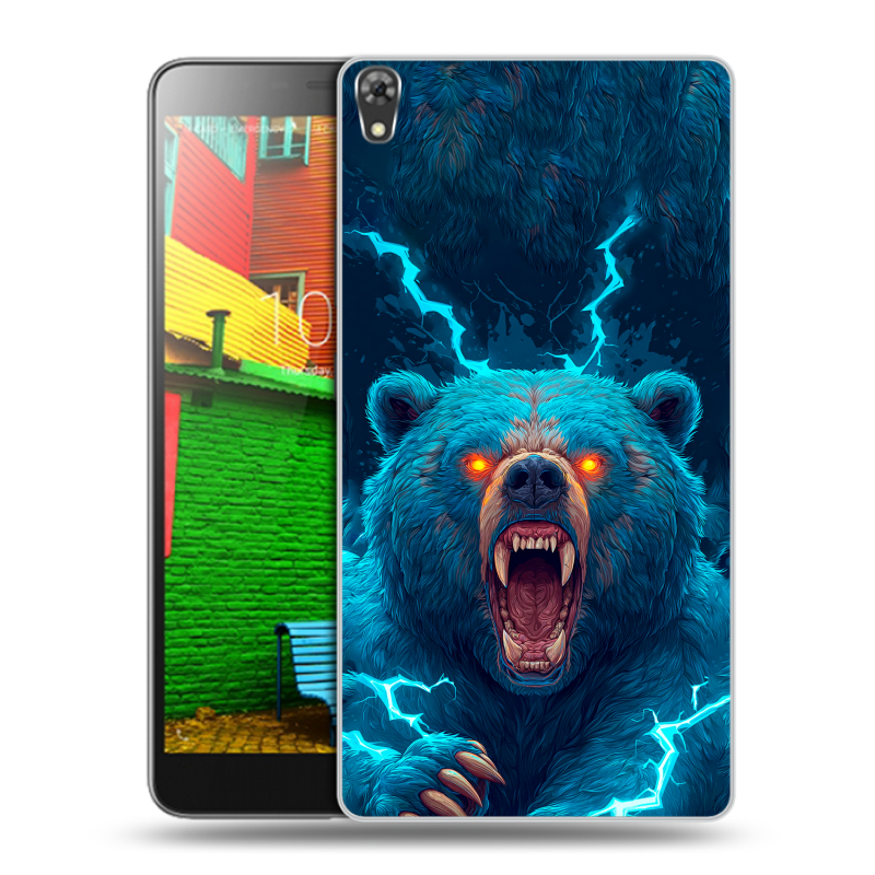 Силиконовый чехол на Lenovo Phab с принтом Медведь Силиконовый чехол на Lenovo Phab с принтом Медведь
