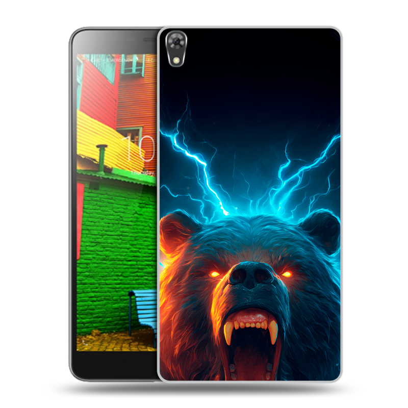 Силиконовый чехол на Lenovo Phab с принтом Медведь Силиконовый чехол на Lenovo Phab с принтом Медведь