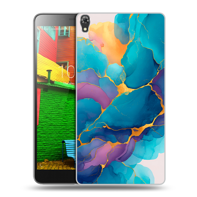 Силиконовый чехол на Lenovo Phab с принтом Мрамор блестки Силиконовый чехол на Lenovo Phab с принтом Мрамор блестки
