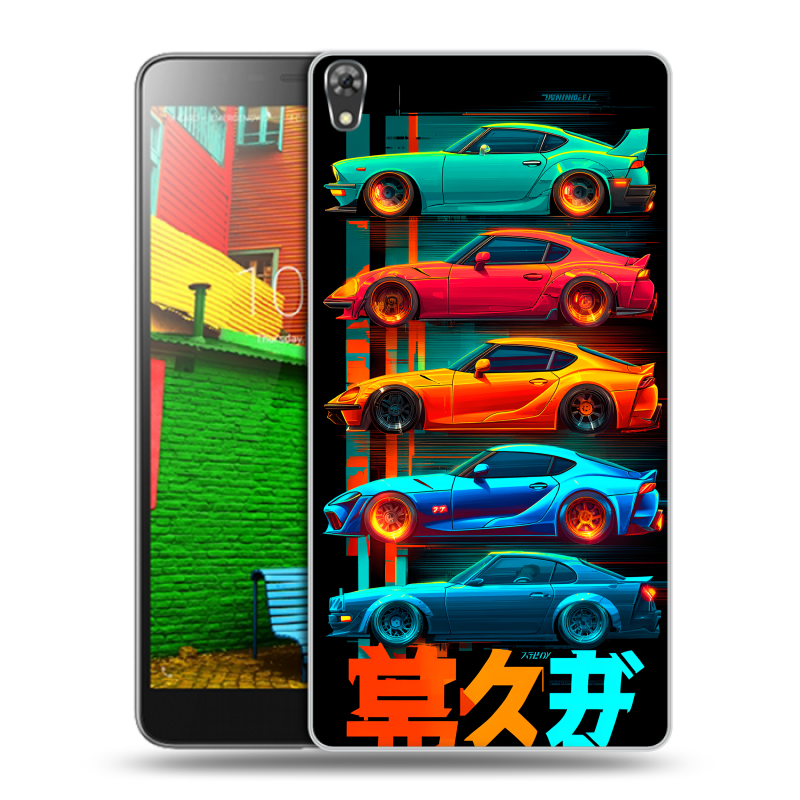 Силиконовый чехол на Lenovo Phab с принтом машины тачки Силиконовый чехол на Lenovo Phab с принтом машины тачки