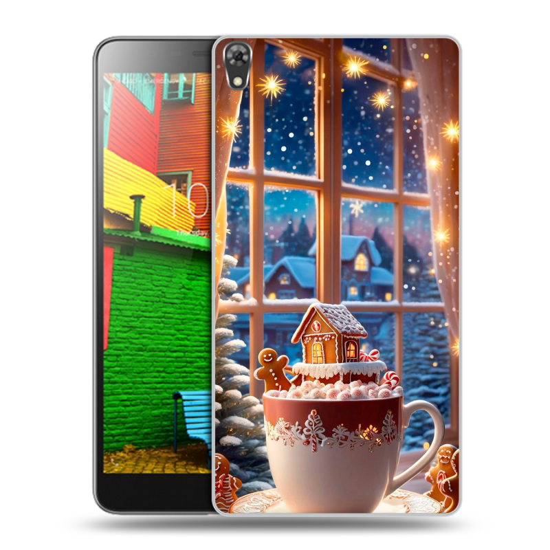 Силиконовый чехол на Lenovo Phab с принтом Новый год Силиконовый чехол на Lenovo Phab с принтом Новый год