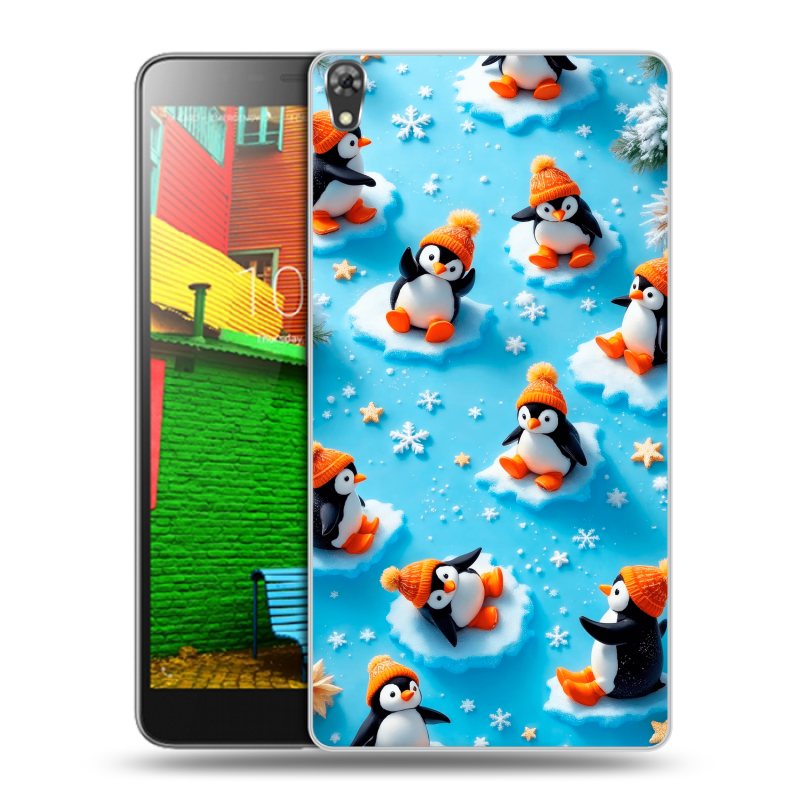 Силиконовый чехол на Lenovo Phab с принтом Новый год Силиконовый чехол на Lenovo Phab с принтом Новый год