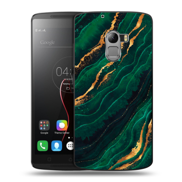 Силиконовый чехол на Lenovo A7010 с принтом Мрамор зеленое золото Силиконовый чехол на Lenovo A7010 с принтом Мрамор зеленое золото