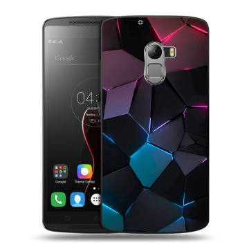 Силиконовый чехол на Lenovo A7010 с принтом Геометрия неона