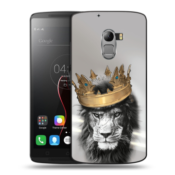Силиконовый чехол на Lenovo A7010 с принтом Лев с короной