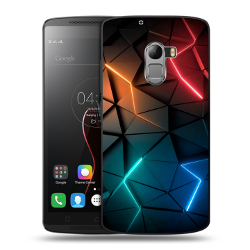 Силиконовый чехол на Lenovo A7010 с принтом Абстракция неон