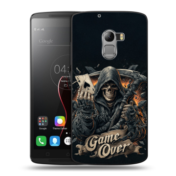 Силиконовый чехол на Lenovo A7010 с принтом Скелет карты Силиконовый чехол на Lenovo A7010 с принтом Скелет карты