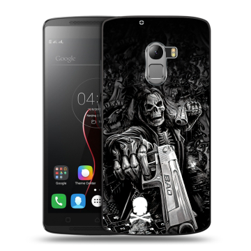 Силиконовый чехол на Lenovo A7010 с принтом Скелет