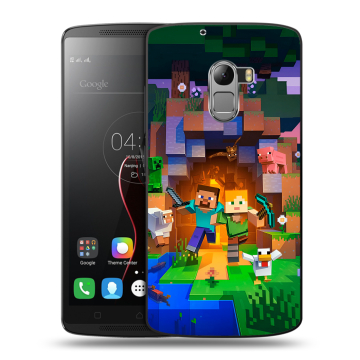 Силиконовый чехол на Lenovo A7010 с принтом Майнкрафт Minecraft