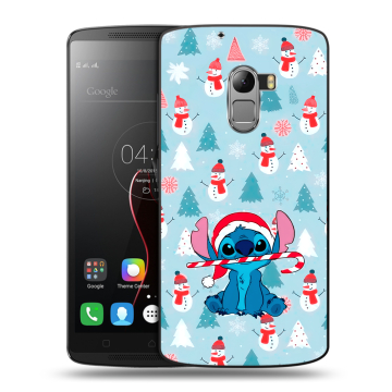 Силиконовый чехол на Lenovo A7010 с принтом Стич Новый год