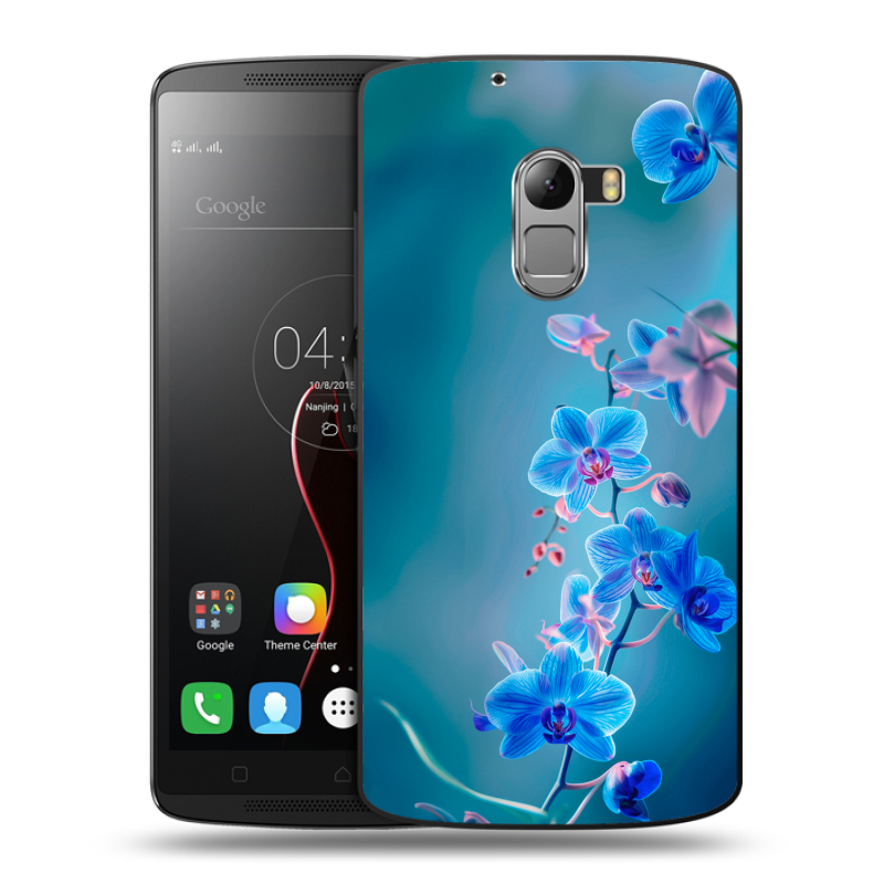 Силиконовый чехол на Lenovo A7010 с принтом Голубые цветы Силиконовый чехол на Lenovo A7010 с принтом Голубые цветы
