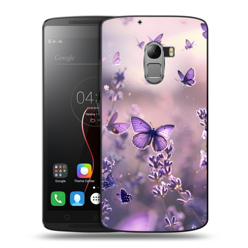 Силиконовый чехол на Lenovo A7010 с принтом бабочки и лаванда Силиконовый чехол на Lenovo A7010 с принтом бабочки и лаванда