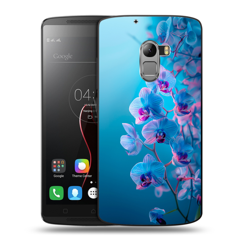Силиконовый чехол на Lenovo A7010 с принтом голубые орхидеи Силиконовый чехол на Lenovo A7010 с принтом голубые орхидеи