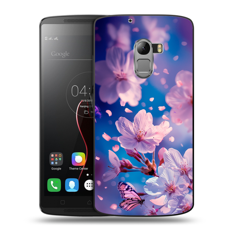 Пластиковый чехол на Lenovo A7010 с принтом цветы бабочки Пластиковый чехол на Lenovo A7010 с принтом цветы бабочки