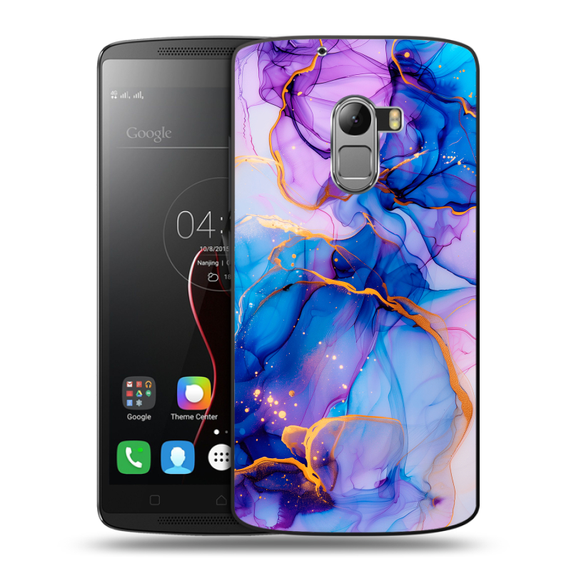 Силиконовый чехол на Lenovo A7010 с принтом синий мрамор Силиконовый чехол на Lenovo A7010 с принтом синий мрамор