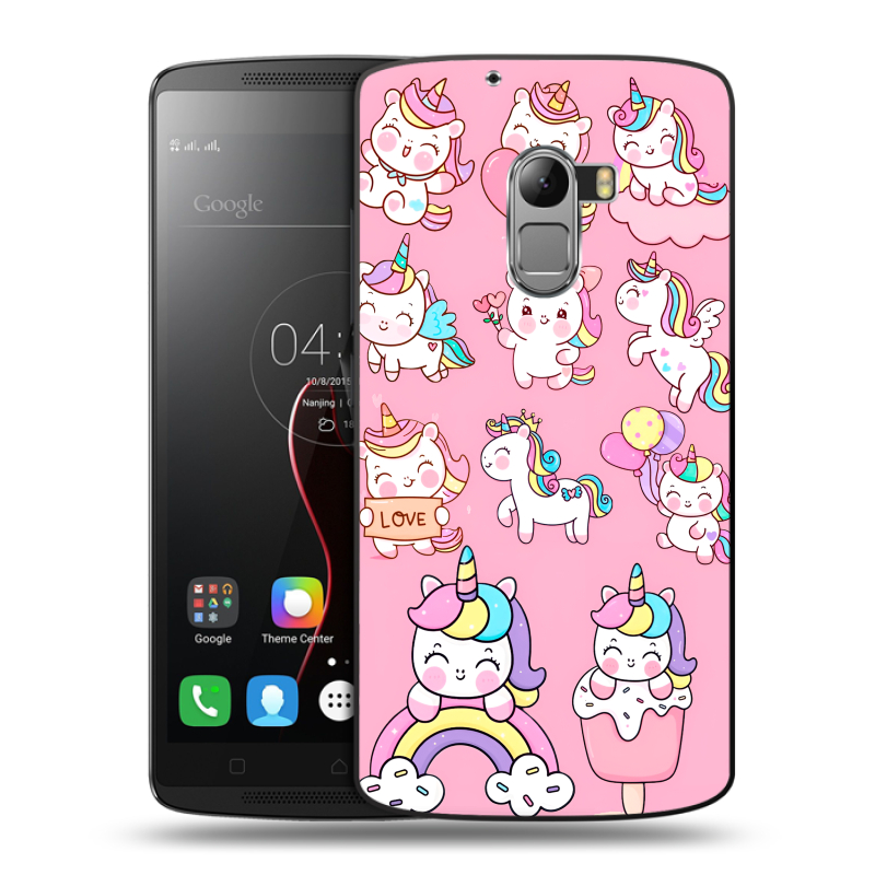 Пластиковый чехол на Lenovo A7010 с принтом Единороги и радуга Пластиковый чехол на Lenovo A7010 с принтом Единороги и радуга
