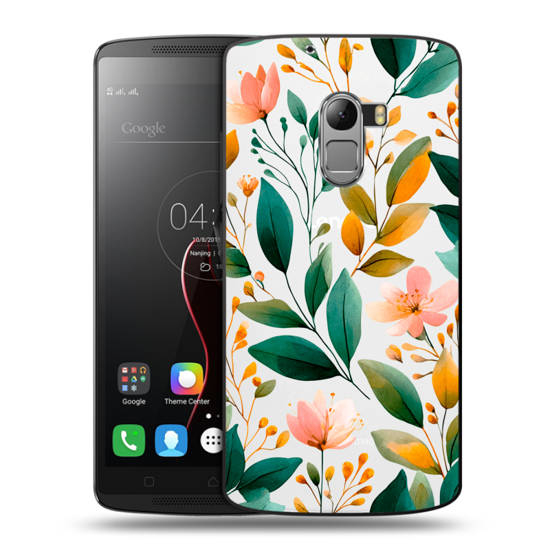 Силиконовый чехол на Lenovo A7010 с принтом Цветы паттерн Силиконовый чехол на Lenovo A7010 с принтом Цветы паттерн