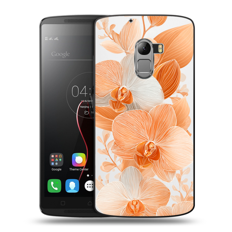 Силиконовый чехол на Lenovo A7010 с принтом Бежевые цветы Силиконовый чехол на Lenovo A7010 с принтом Бежевые цветы