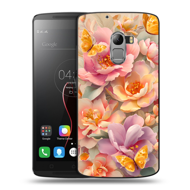 Силиконовый чехол на Lenovo A7010 с принтом Цветы и бабочки Силиконовый чехол на Lenovo A7010 с принтом Цветы и бабочки