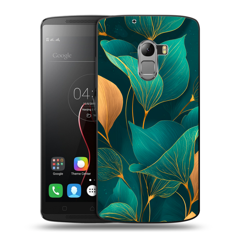 Пластиковый чехол на Lenovo A7010 с принтом Листья и золото Пластиковый чехол на Lenovo A7010 с принтом Листья и золото
