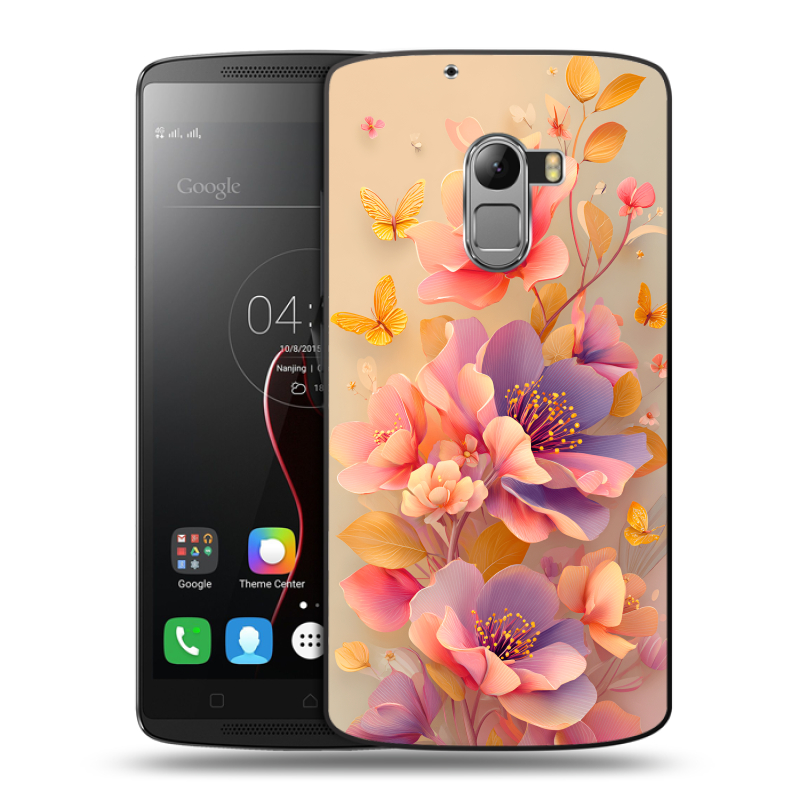 Силиконовый чехол на Lenovo A7010 с принтом Цветы и бабочки Силиконовый чехол на Lenovo A7010 с принтом Цветы и бабочки