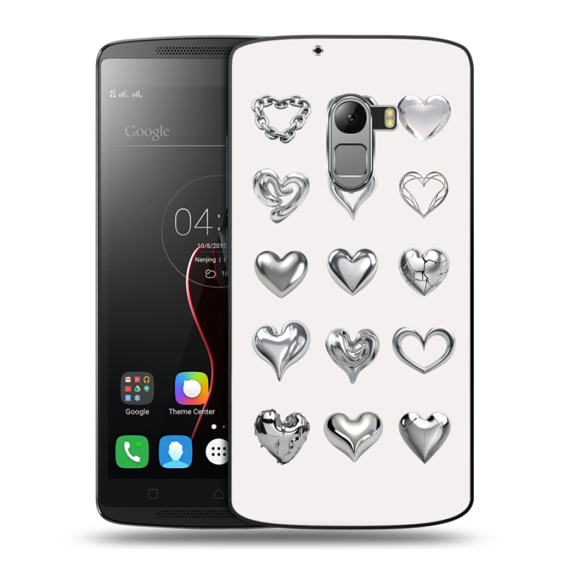 Пластиковый чехол на Lenovo A7010 с принтом Y2K сердечки Пластиковый чехол на Lenovo A7010 с принтом Y2K сердечки