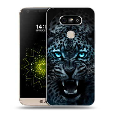 Пластиковый чехол на LG G5 с принтом Темный леопард Пластиковый чехол на LG G5 с принтом Темный леопард